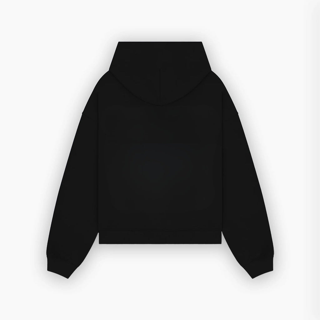 BLACK ZIPPER HOODIE
