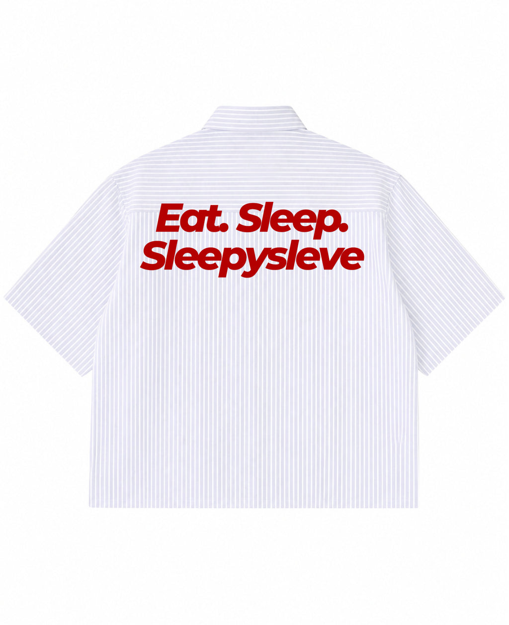 Blue Striped Oxford Boxy Shirt Back Design