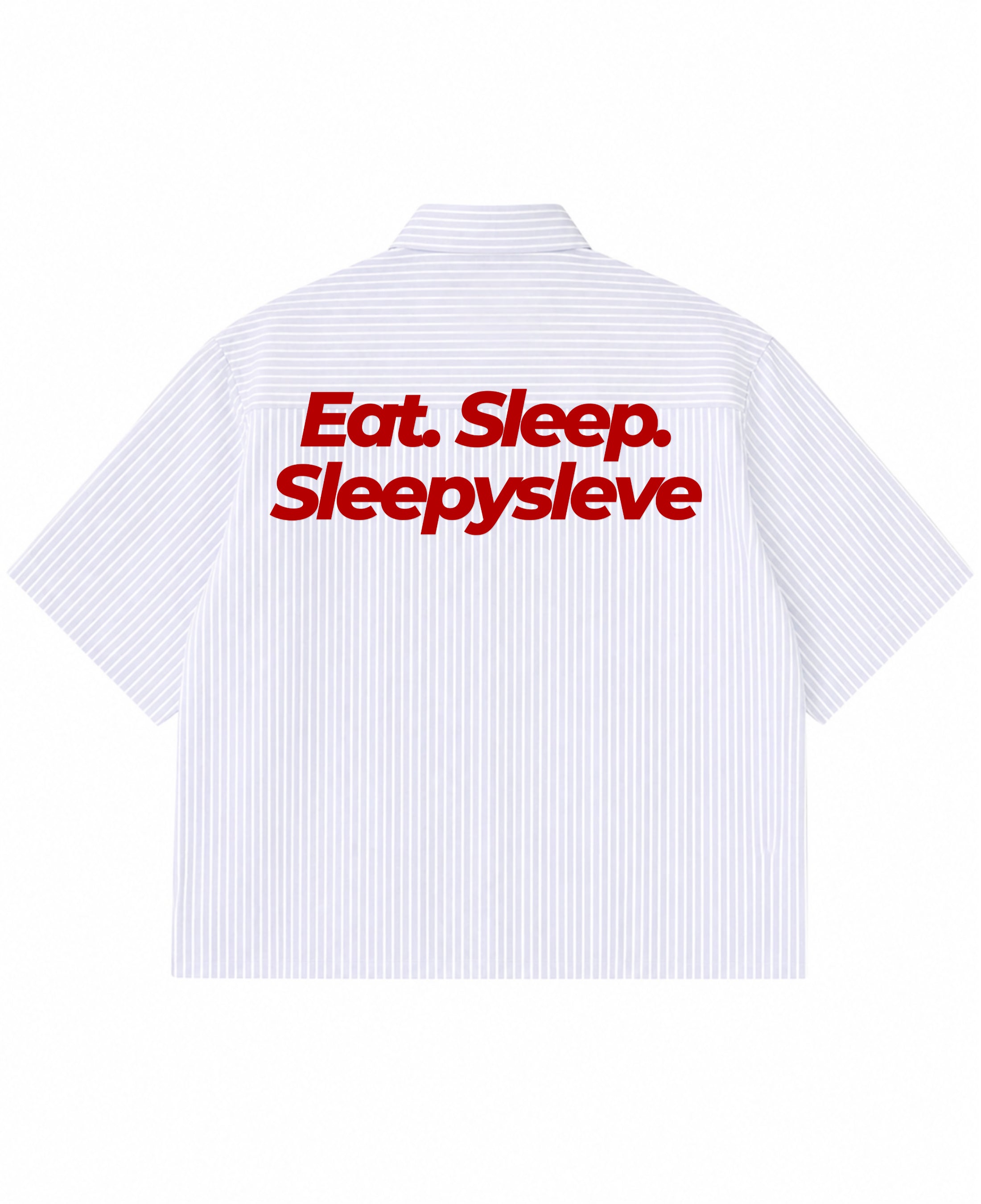 Blue Striped Oxford Boxy Shirt Back Design